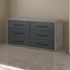 60 Inch Minimalistic 6 Drawer Wood Dresser Subtle Grain Details Gray By Casagear Home BM279139