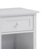 Mio 24 Inch Single Drawer Nightstand Solid Wood Open Shelf Glossy White - BM279145 BM279145