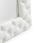 Cid 80 Inch Full Length Floor Mirror Tufted Faux Leather Frame White By Casagear Home BM279381