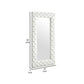 Cid 80 Inch Full Length Floor Mirror Tufted Faux Leather Frame White By Casagear Home BM279381