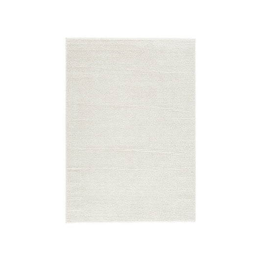 Exe 5 x 7 Modern Area Rug, Classic Textured Design, Soft Fabric, Ivory By Casagear Home