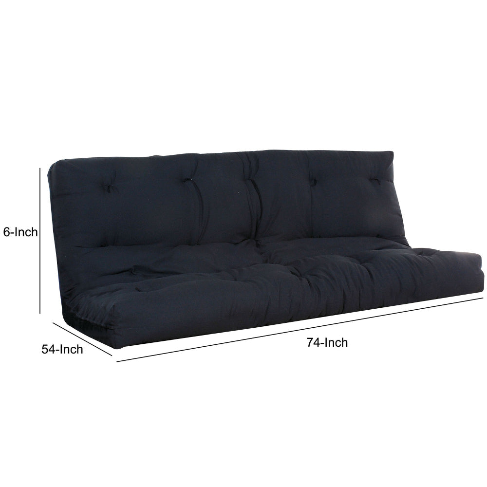 Nab 74 Inch Modern Full Futon Mattress Tufted Reversible Fabric Black By Casagear Home BM280253