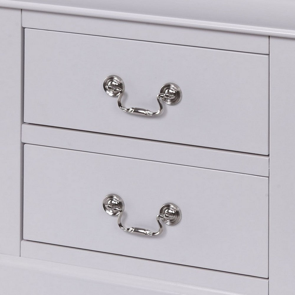 24 Inch Modern Classic Nightstand 2 Drawers Drop Handles Wood White By Casagear Home BM280265