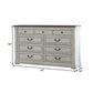 Ivy 63 Inch Modern Dresser 9 Drawers Drop Handles Wood Brown White By Casagear Home BM280353