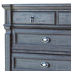 Dexi 65 Inch Dresser 9 Drawers Metal Ring Handles Wood Gray and Silver By Casagear Home BM280355