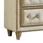 Matt 49 Inch Tall Dresser Chest 5 Drawers Button Tufted Velvet Ivory By Casagear Home BM280359