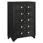 Vini 52 Inch Modern Glam Tall Dresser Chest 5 Drawers Diamond Knobs Black By Casagear Home BM280368