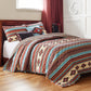 Linda 3 Piece King Quilt Set, Tribal Pattern, Diamond Design, Multicolor By Casagear Home