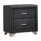 Cale 26 Inch Modern Glam Wood Nightstand, Nailhead, Gray Velvet Upholstered By Casagear Home