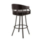 Mayla 30 Inch Swivel Bar Stool Metal Flared Legs Brown Faux Leather By Casagear Home BM282100