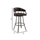 Mayla 30 Inch Swivel Bar Stool Metal Flared Legs Brown Faux Leather By Casagear Home BM282100