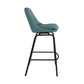 Ayn 30 Inch Modern Bar Stool Vegan Faux Leather Swivel Metal Blue By Casagear Home BM282101