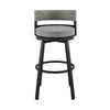 Ella 30 Inch Modern Outdoor Patio Swivel Bar Stool Aluminum Gray Black By Casagear Home BM282664