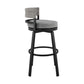 Ella 30 Inch Modern Outdoor Patio Swivel Bar Stool Aluminum Gray Black By Casagear Home BM282664