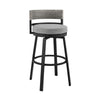 Ella 30 Inch Modern Outdoor Patio Swivel Bar Stool Aluminum Gray Black By Casagear Home BM282664