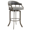 Blake 30 Inch Modern Vegan Faux Leather Bar Stool, Swivel, Metal Legs, Gray By Casagear Home