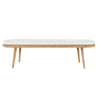 Eli 60 Inch Modern Rounded Bench Polyester Splayed Legs Brown White By Casagear Home BM282988