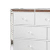 Eli 57 Inch Modern Wood Dresser 7 Drawers Mirrored Edges Clean White By Casagear Home BM283146