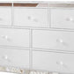 Eli 57 Inch Modern Wood Dresser 7 Drawers Mirrored Edges Clean White By Casagear Home BM283146