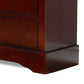 Liam 58 Inch 6 Drawer Wood Dresser Molded Trim Drop Handles Cherry Brown By Casagear Home BM283193