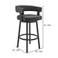 Jack 26 Inch Counter Height Bar Stool Swivel Chair Faux Leather Black By Casagear Home BM283284