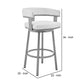 Jack 26 Inch Counter Height Bar Stool Swivel Chair Faux Leather White By Casagear Home BM283290