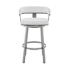 Jack 30 Inch Bar Height Stool Swivel Chair Vegan Faux Leather White By Casagear Home BM283291