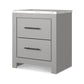 Finley 25 Inch Rustic Wood Nightstand 2 Drawer Marble Top Gray White By Casagear Home BM283310