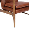 29 Inch Classic Wood Club Chair Top Grain Leather Seat Curved Arms Brown By Casagear Home BM283460