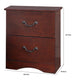 Bran 27 Inch 2 Drawer Nightstand Pine Wood Grain Details Cherry Brown By Casagear Home BM284307