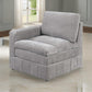 Luna 33 Inch Modular 1 Arm Corner Chair, Triple Plush Cushioned Seat, Gray By Casagear Home