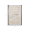 40 x 60 Hand Drawn Canvas Wall Art Polyester Textured Distressed Beige By Casagear Home BM284525