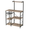 52 Inch Wood Bakers Rack Kitchen Shelf 6 Hooks Workstation Brown Black By Casagear Home BM284576