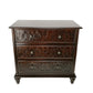 32 Inch Classic Wood Dresser Chest 3 Drawers Floral Carving Brass Brown By Casagear Home BM284628