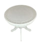 Theo 26 Inch Classic Wood Side Table Round Tabletop Floral Cared White By Casagear Home BM284651