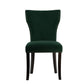 Devi 25 Inch Curved Dining Chair Green Velvet Upholstery Nailhead Trim By Casagear Home BM284715