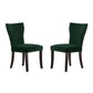 Devi 25 Inch Curved Dining Chair Green Velvet Upholstery Nailhead Trim By Casagear Home BM284715