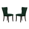 Devi 25 Inch Curved Dining Chair Green Velvet Upholstery Nailhead Trim By Casagear Home BM284715