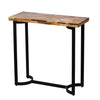 36 Inch Industrial Console Sofa Table, Plank Wood Top, Matte Black Frame By Casagear Home