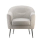 30 Inch Modern Accent Sofa chair Curved Ivory Fabric Upholstery By Casagear Home BM284806