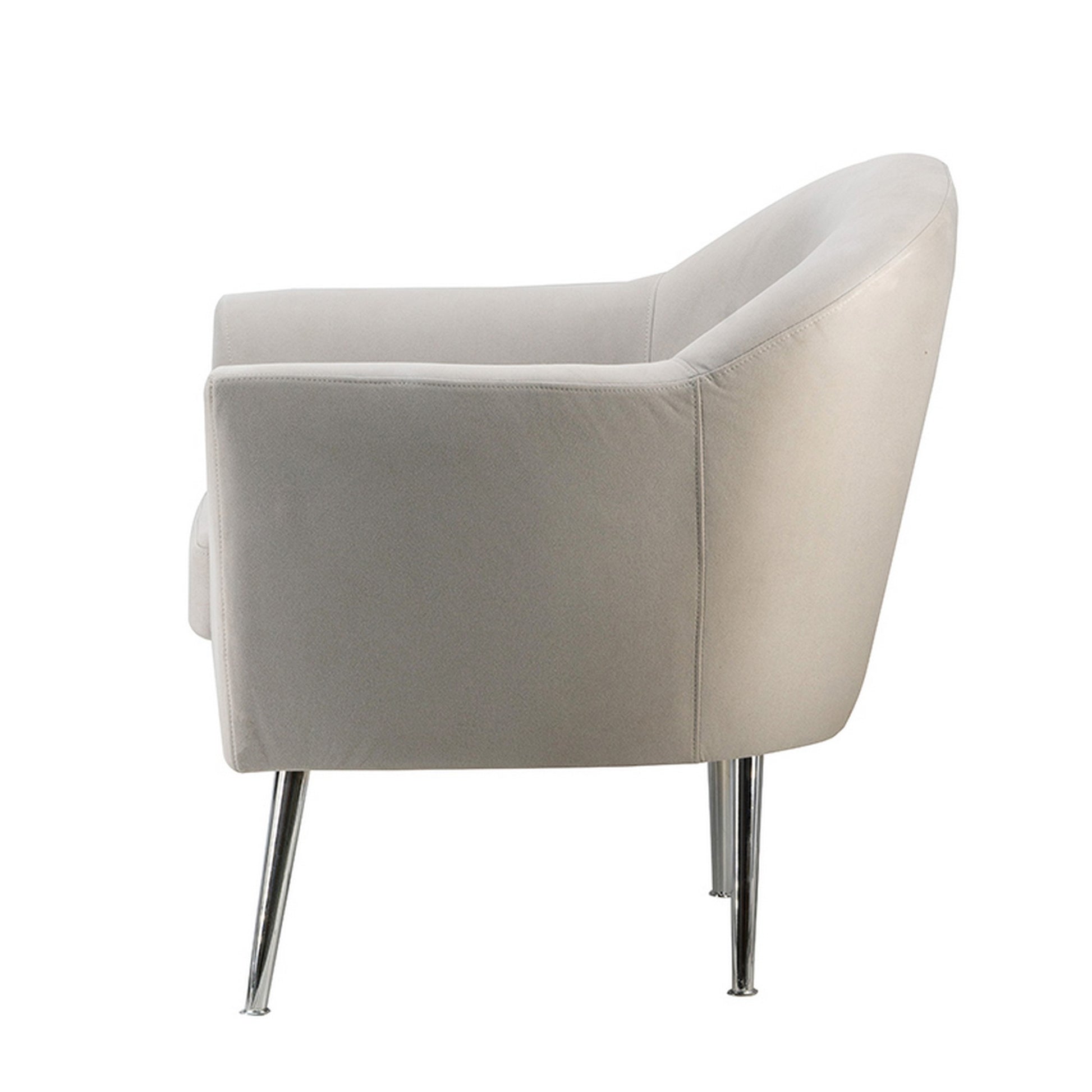 30 Inch Modern Accent Sofa chair Curved Ivory Fabric Upholstery By Casagear Home BM284806