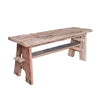 Ally 47 Inch Accent Dining Bench Farmhouse Wood Sawhorse Base Brown By Casagear Home BM284910