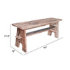 Ally 47 Inch Accent Dining Bench Farmhouse Wood Sawhorse Base Brown By Casagear Home BM284910