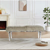 49 Inch Accent Bench Faux Fur Seat Clear Acrylic Legs Smooth Rich Brown By Casagear Home BM284929