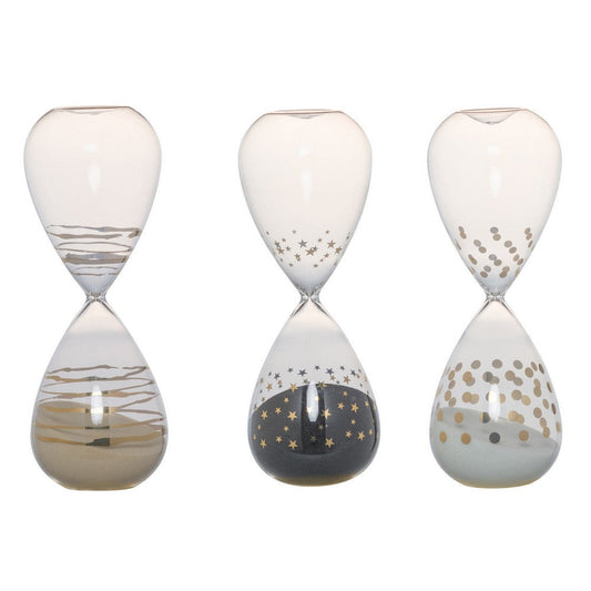 Doug Set of 3 Decorative 60 Minute Hourglass Accent Decor, Colored Sand By Casagear Home