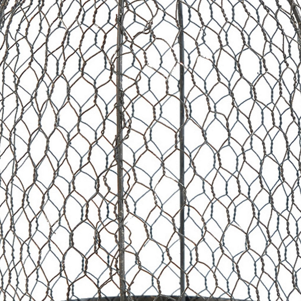 Set of 2 Hanging Candle Holders Wire Mesh Vintage Inspired Bronze Iron By Casagear Home BM284958