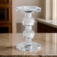 7 Inch Candle Holder Crystal Glass Solid Turned Pillar Clear By Casagear Home BM284964