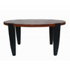 Max 35 Inch Oval Top Coffee Table Mango Wood Iron Frame Brown Black By Casagear Home BM285033