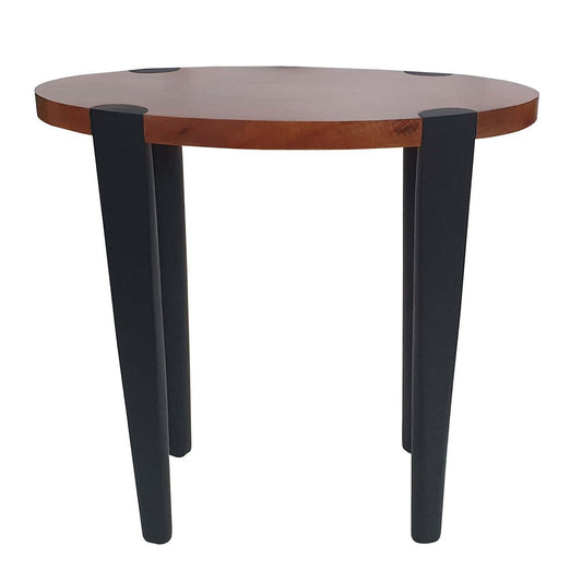 Max 23 Inch Oval Top End Side Table, Mango Wood, Iron Frame, Brown, Black By Casagear Home