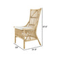 23 Inch Rattan Dining Side Chair Soft Padded Seat Natural Brown White By Casagear Home BM285041